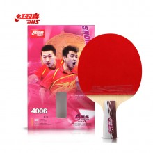 紅雙喜 四星級乒乓球拍 4006 成品拍直拍雙面反膠